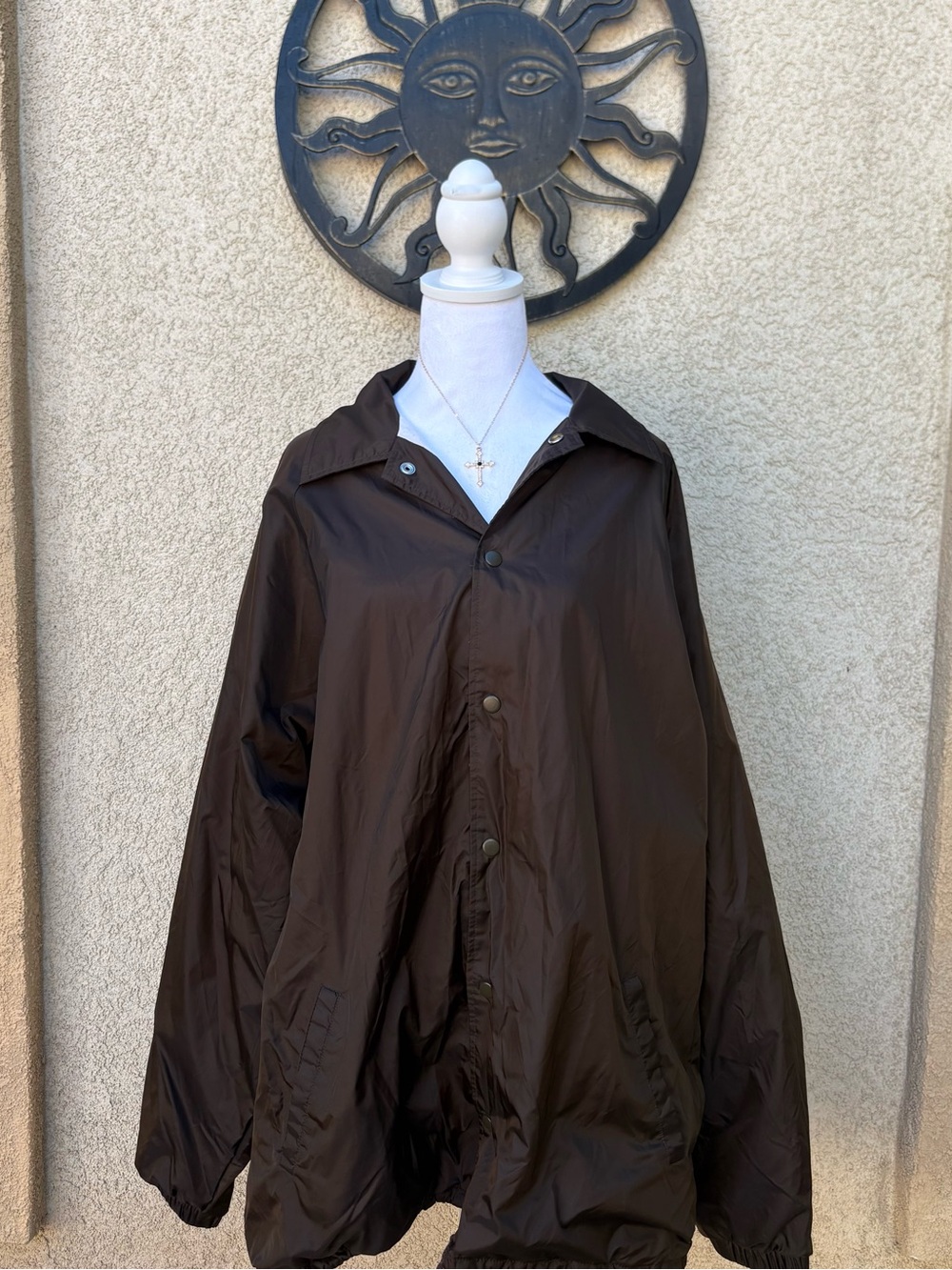 Tri-Mountain Brown Windbreaker Jacket Hiking Activewear Outdoors